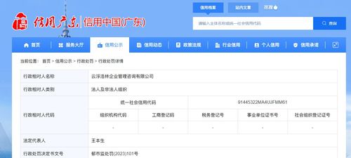 云浮浩林企業管理咨詢被吊銷營業執照的警示與啟示